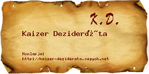 Kaizer Dezideráta névjegykártya